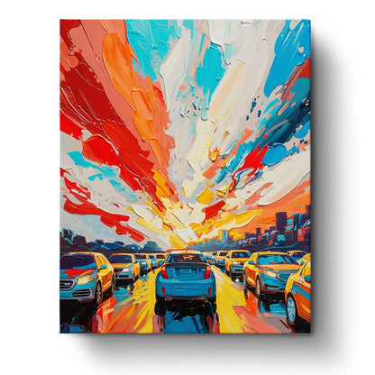 Sunset Traffic Splendor - USA - Judy Paint