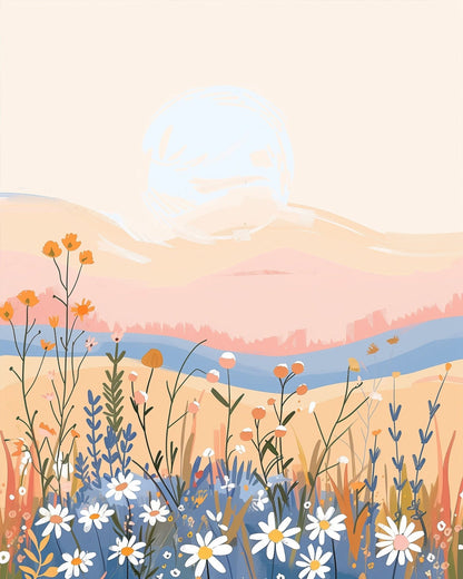 Sunset Wildflowers - Bohemian Vibes - Judy Paint