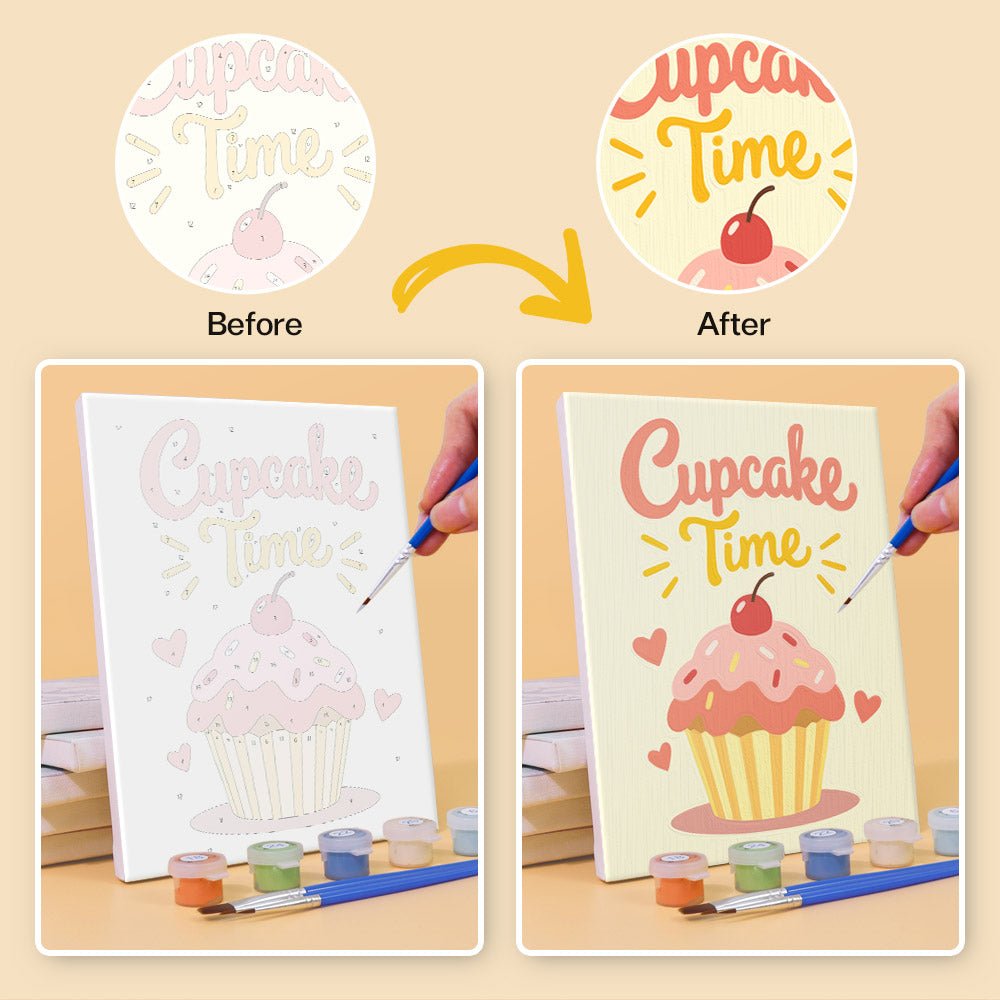 Before and after painting by numbers