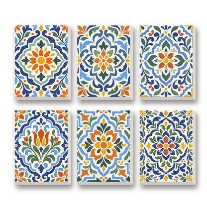 Talavera Tiles – set of 6 mini paint by numbers canvases
