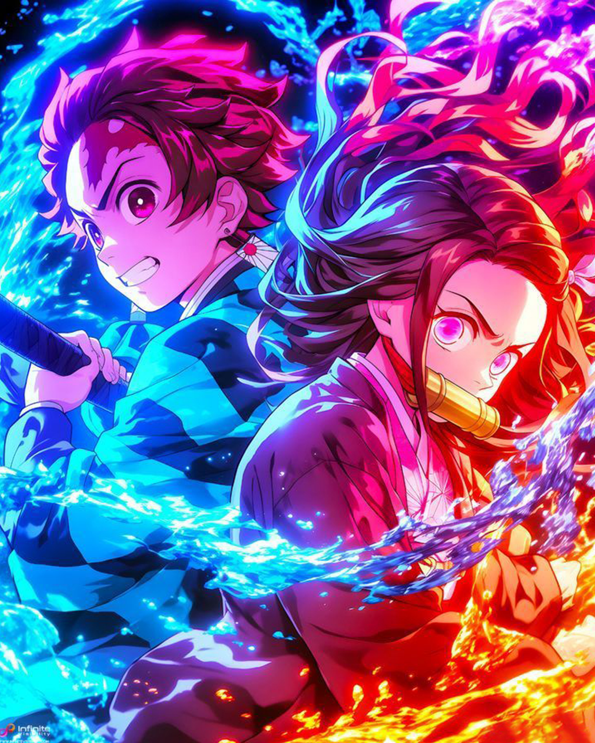 Tanjiro & Nezuko Burst - Anime - Judy Paint
