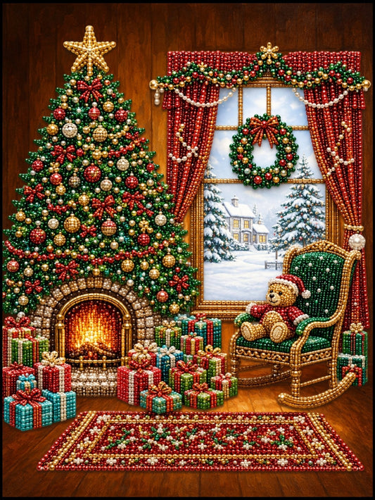 Teddy’s Christmas Eve - Pearl Painting - Judy Paint