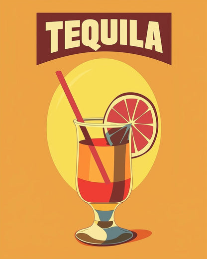 Tequila Cocktail Art - Minimalistic - Judy Paint