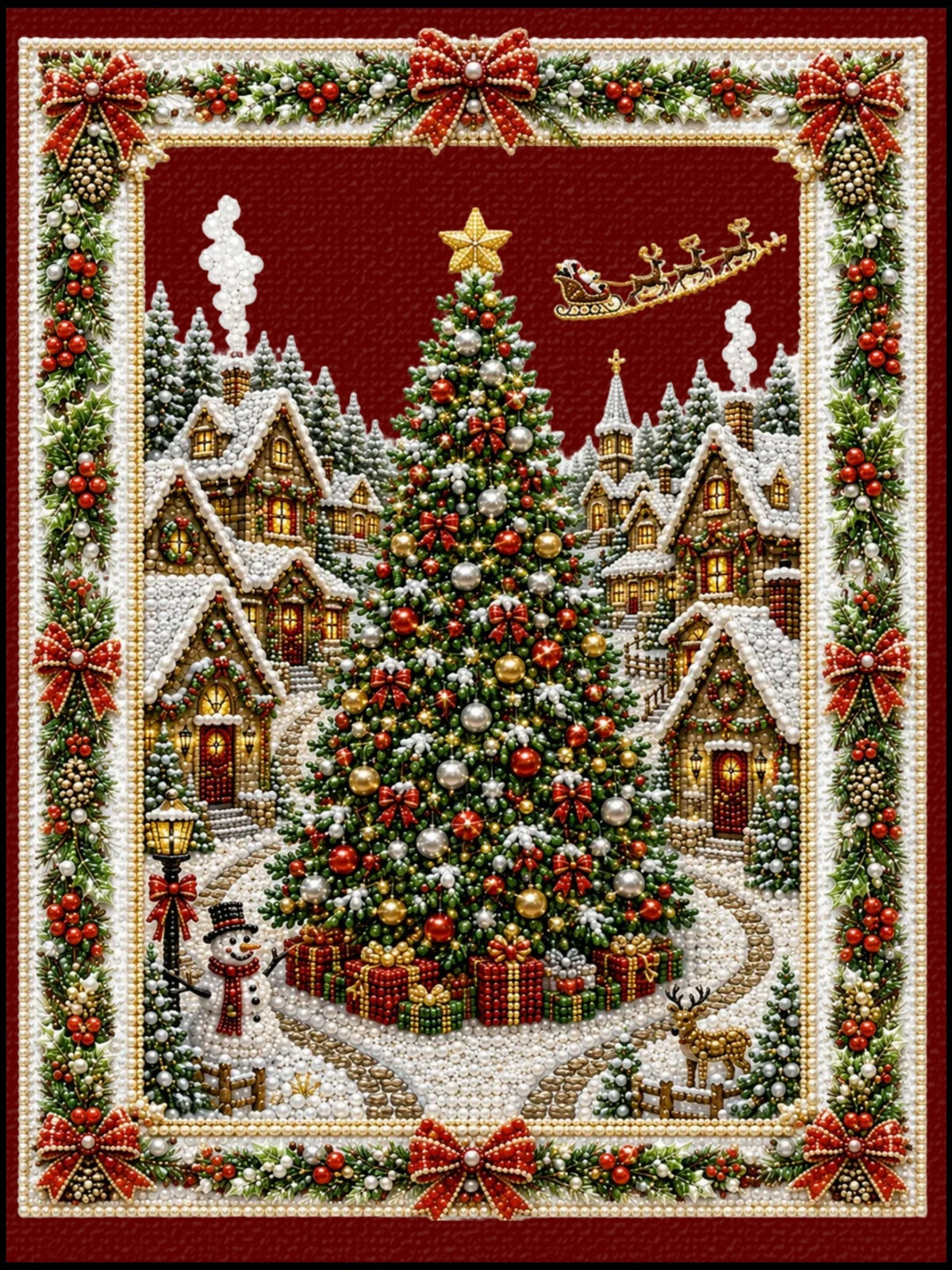 The Enchanted Christmas Village - Pearl Painting - Judy Paint