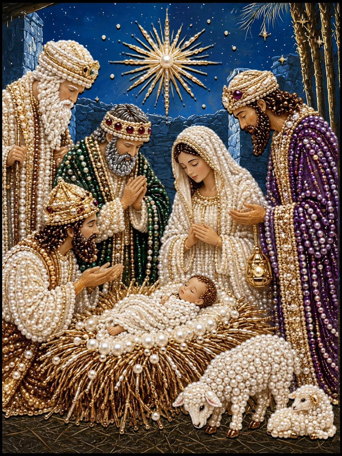 The Pearlescent Star of Bethlehem - Pearl Painting - Judy Paint