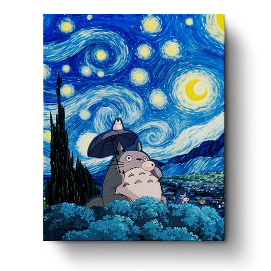 Totoro Starry Night Influence - Anime - Judy Paint