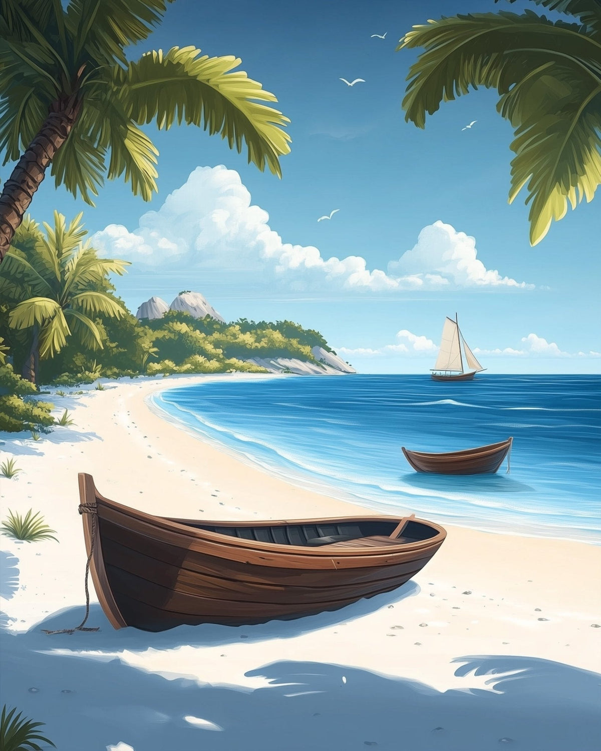 Tranquil Beach Escape - Sea Landscape - Judy Paint