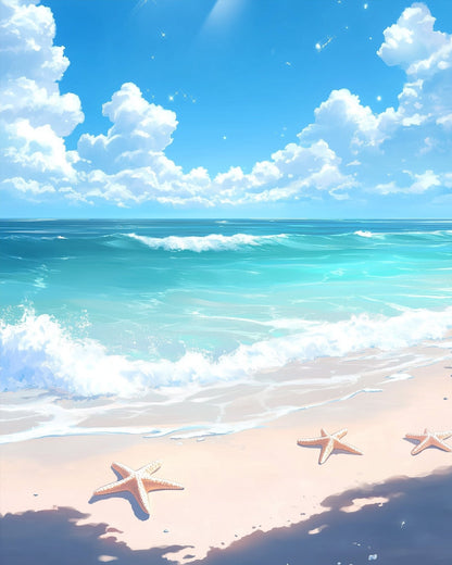 Tranquil Beach Waves - Sea Landscape - Judy Paint