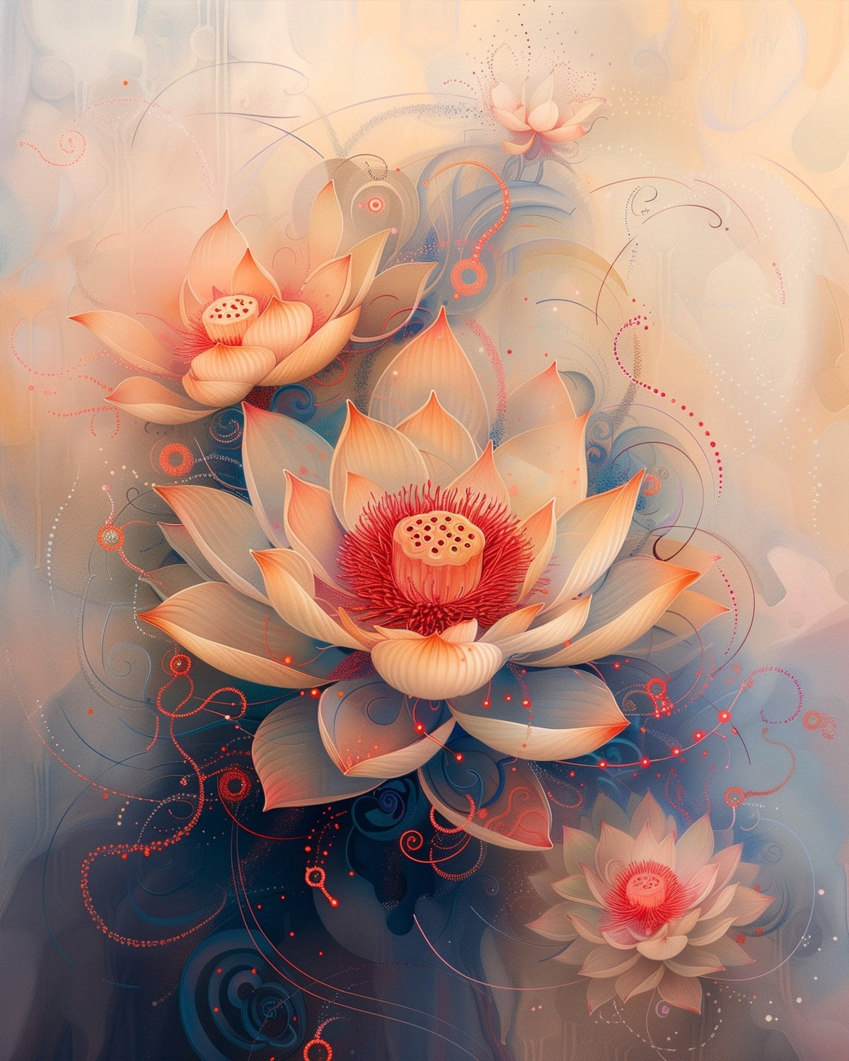 Tranquil Lotus Harmony - Bohemian Vibes - Judy Paint