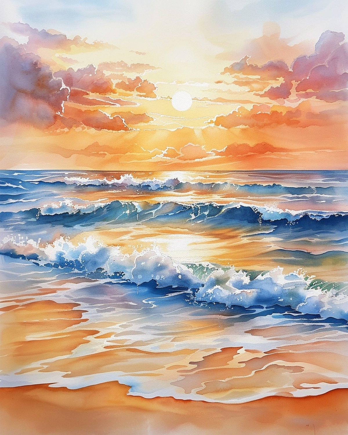 Tranquil Ocean Sunset - Sea Landscape - Judy Paint