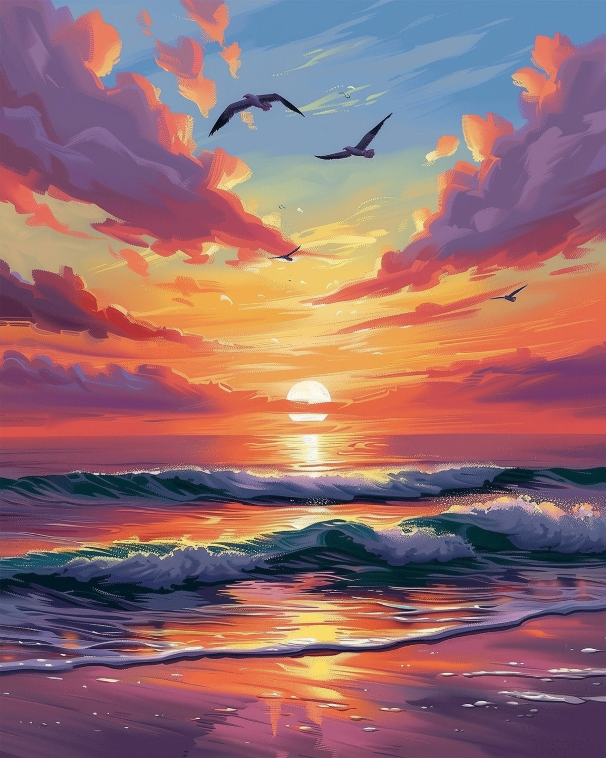 Tranquil Sunset Serenity - Sea Landscape - Judy Paint