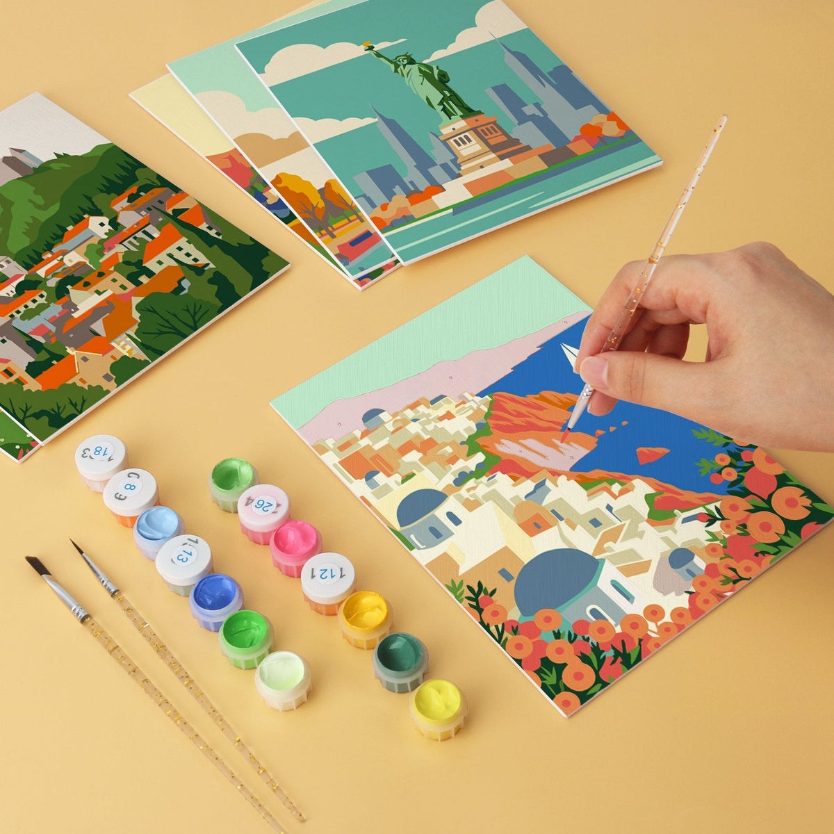 Travel Views – Set of 6 Mini Paintings - Judy Paint