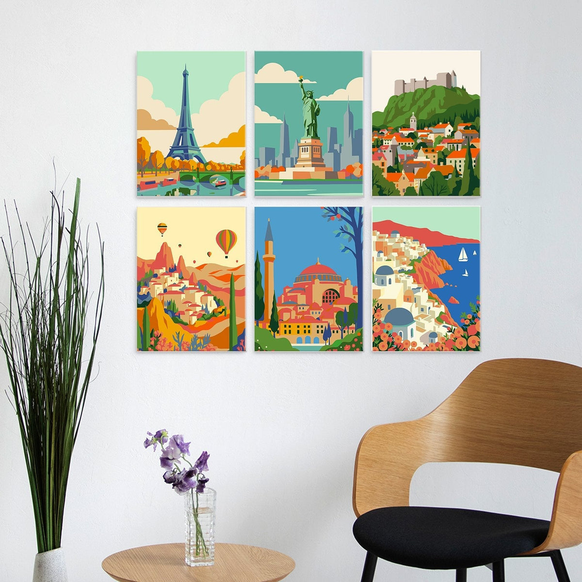 Travel Views – Set of 6 Mini Paintings - Judy Paint