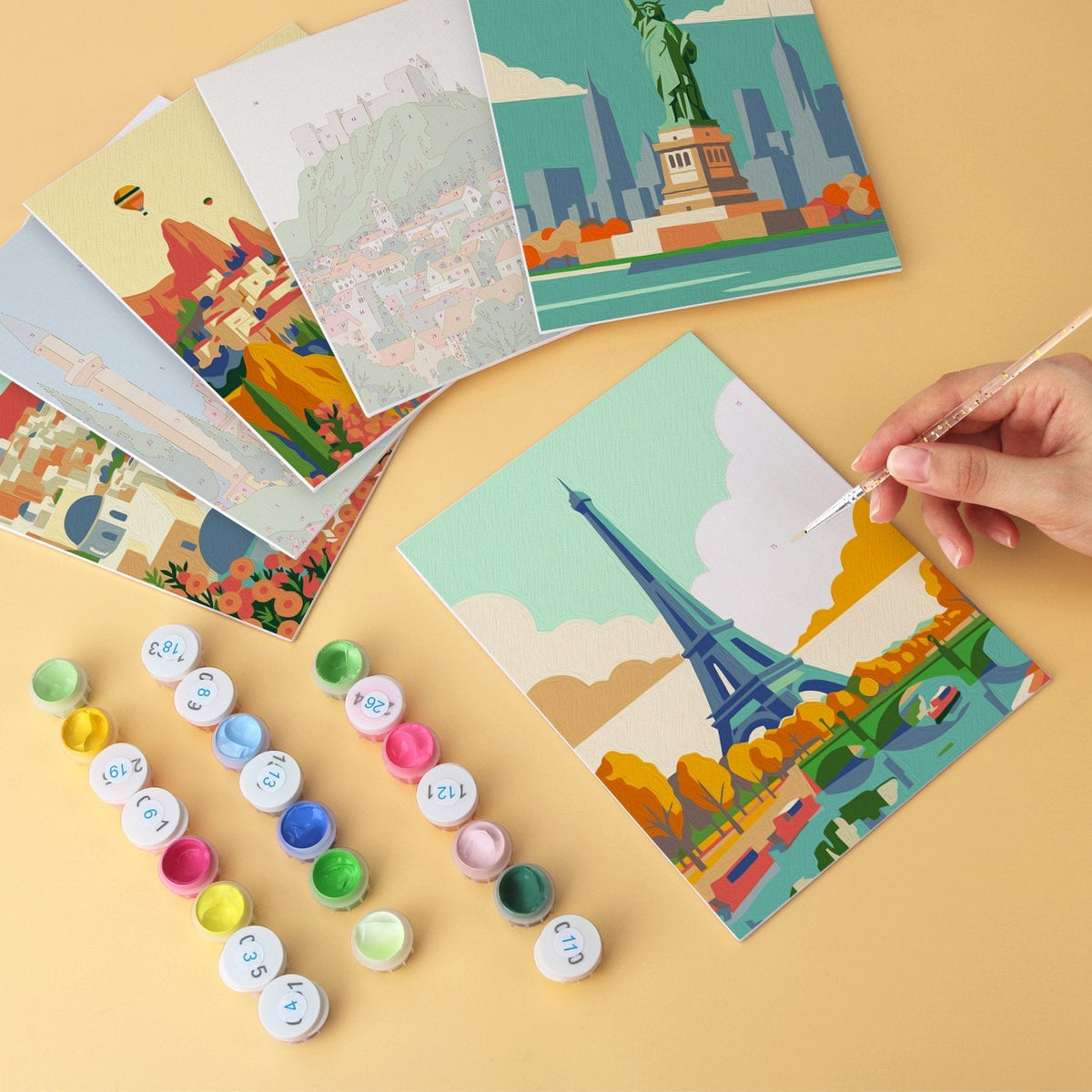 Travel Views – Set of 6 Mini Paintings - Judy Paint