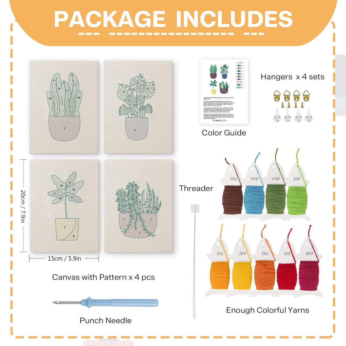 Trendy Foliage - Set of 4 - Judy Paint