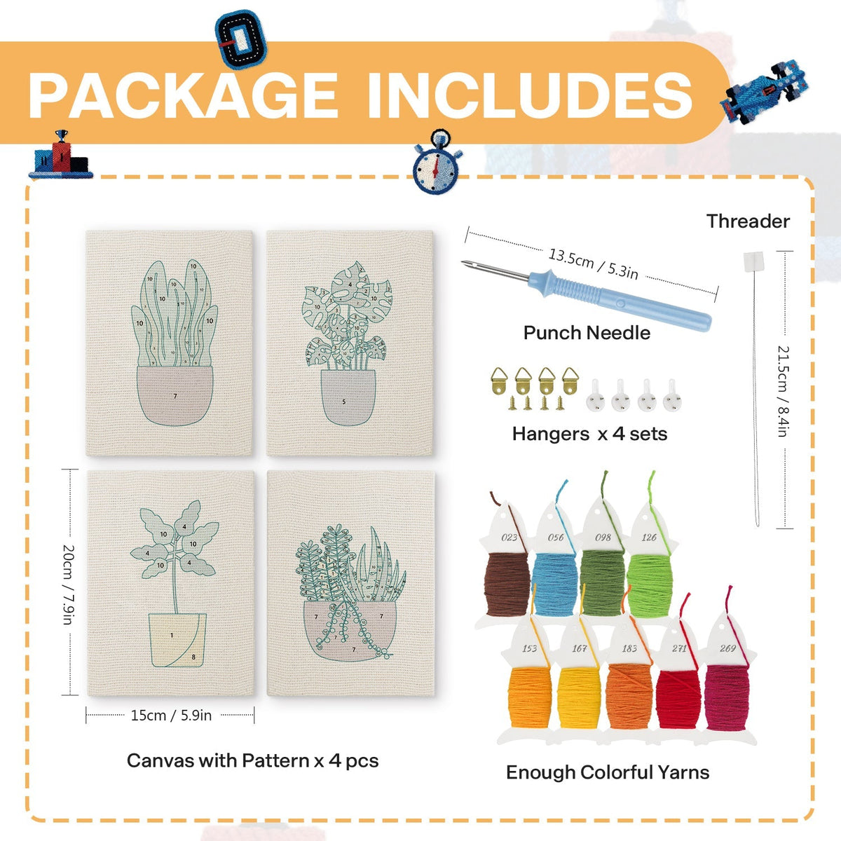 Trendy Foliage - Set of 4 - Judy Paint