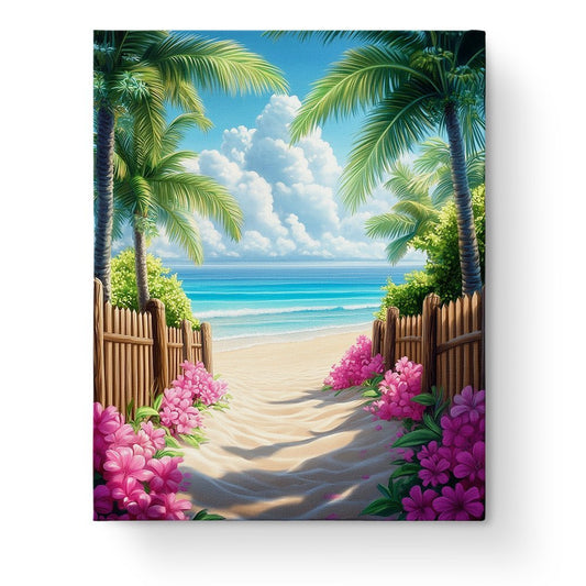 Tropical Beach Pathway - Sea Landscape - Judy Paint
