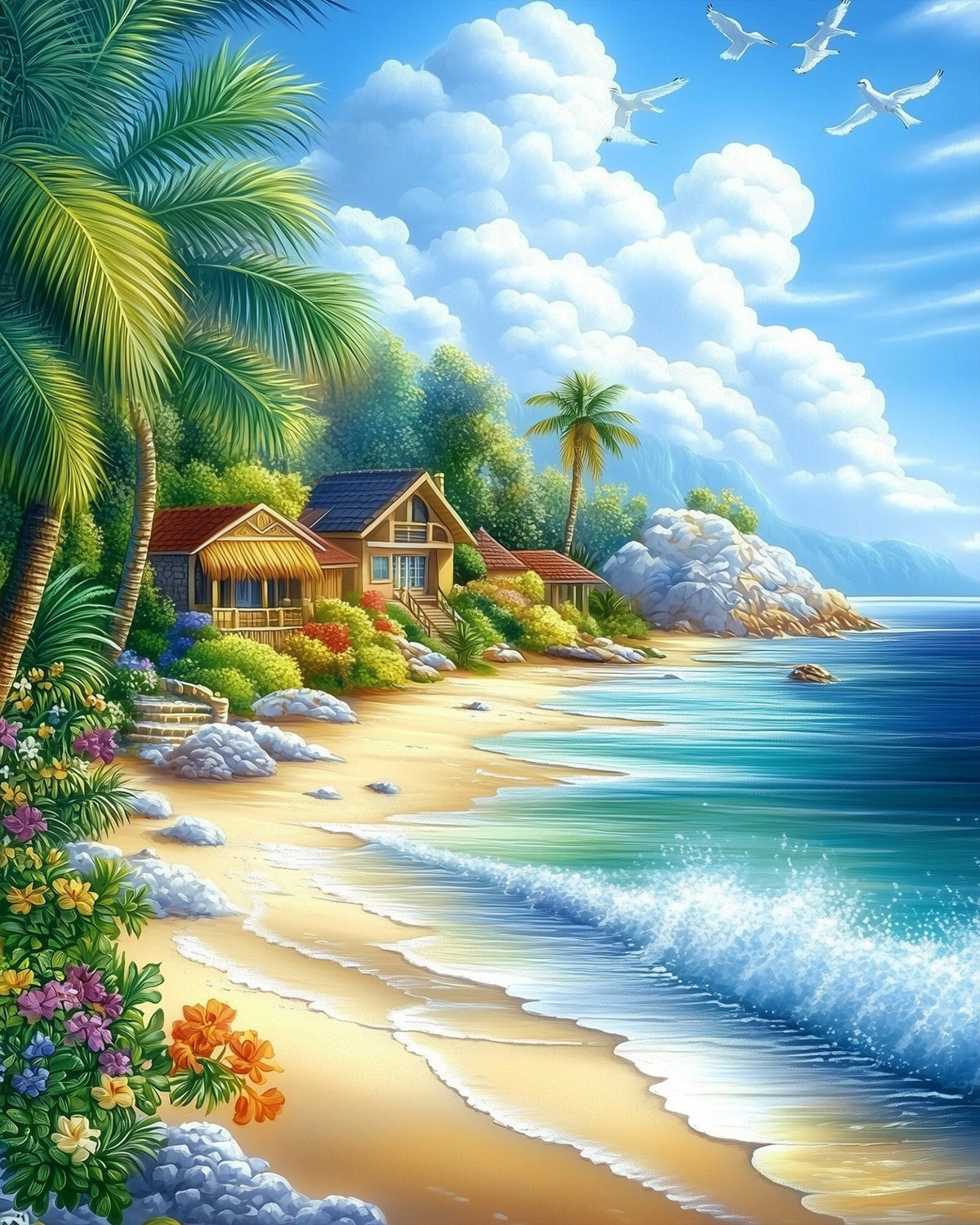 Tropical Beach Retreat - Sea Landscape - Judy Paint