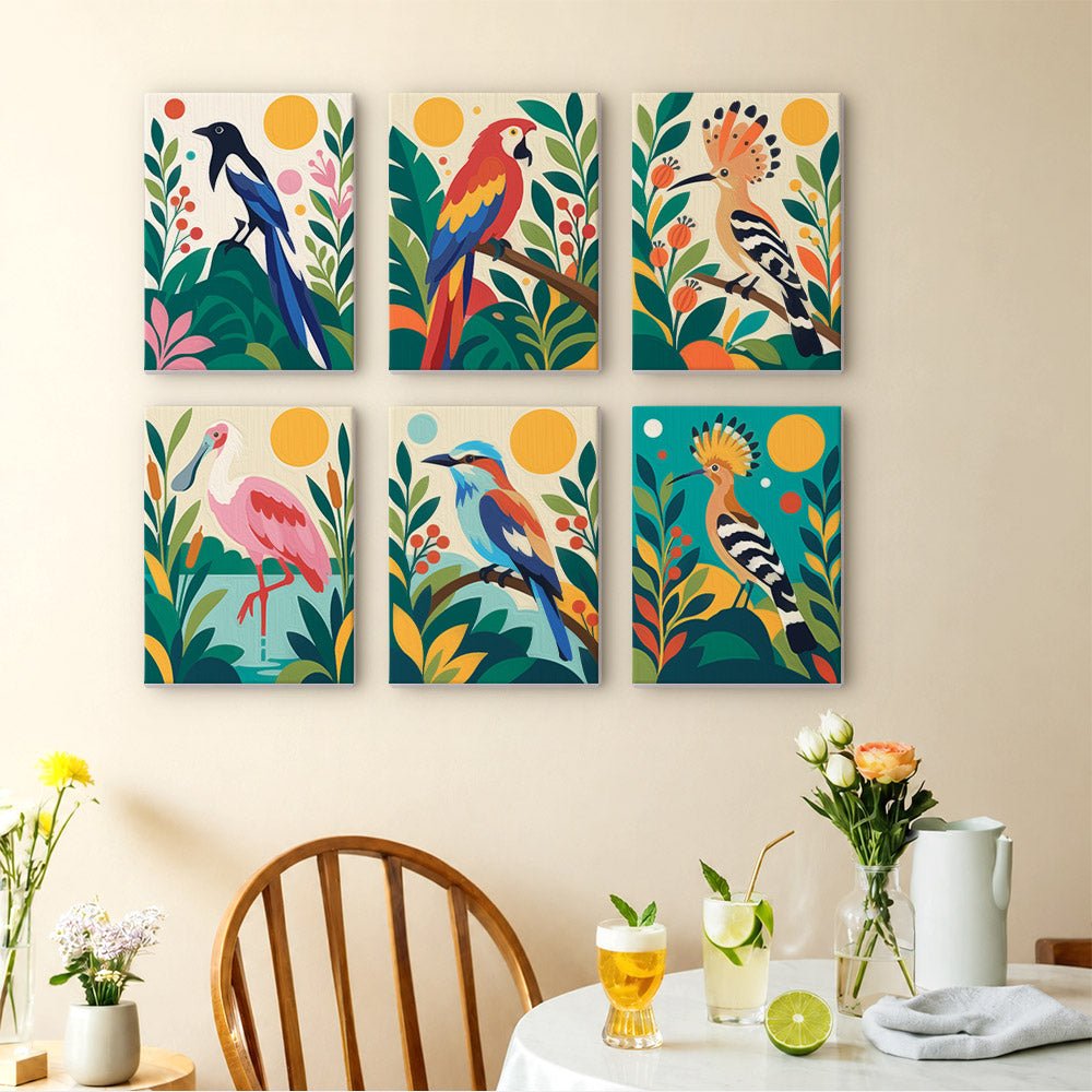 Tropical Birds mini painting set