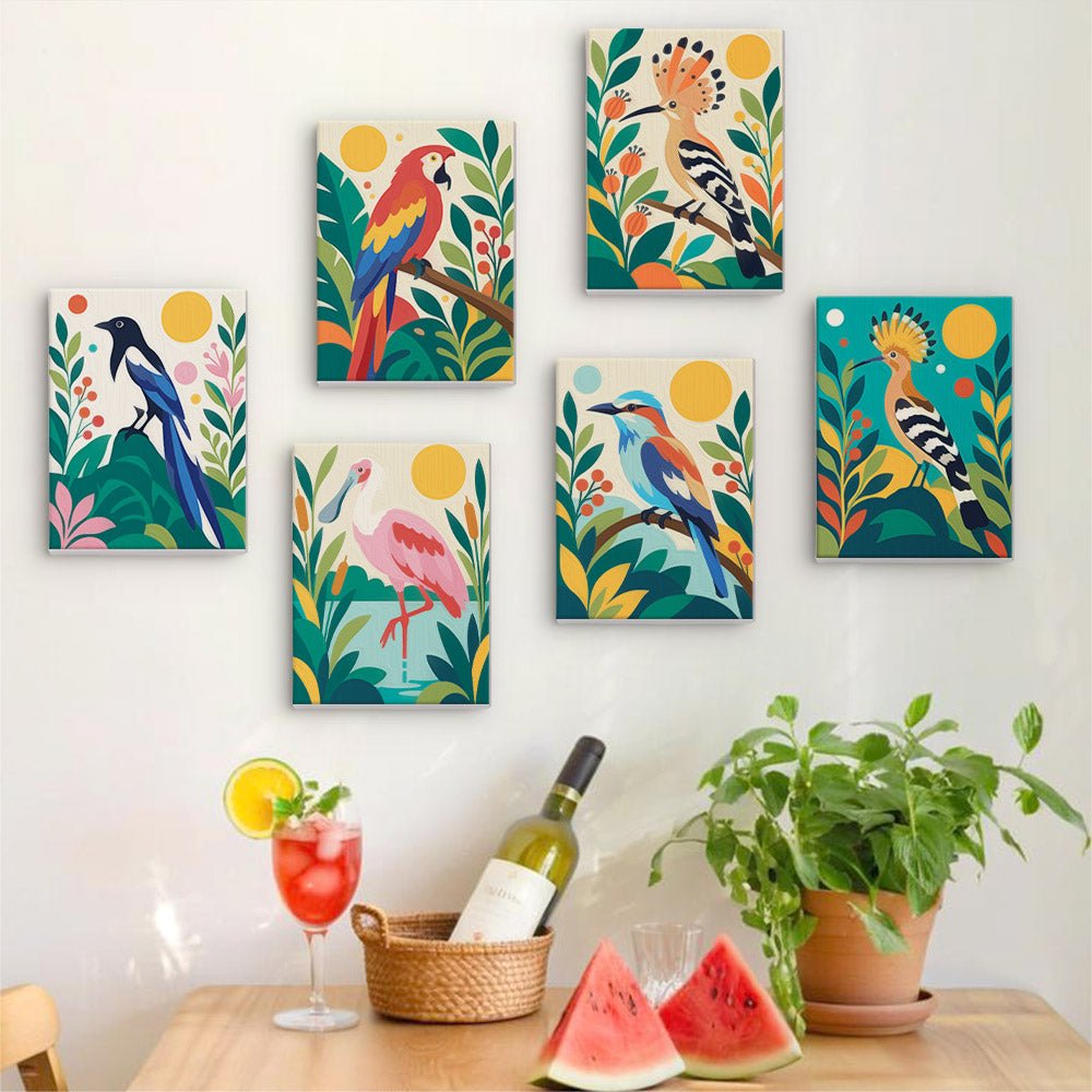 Tropical Birds mini painting set
