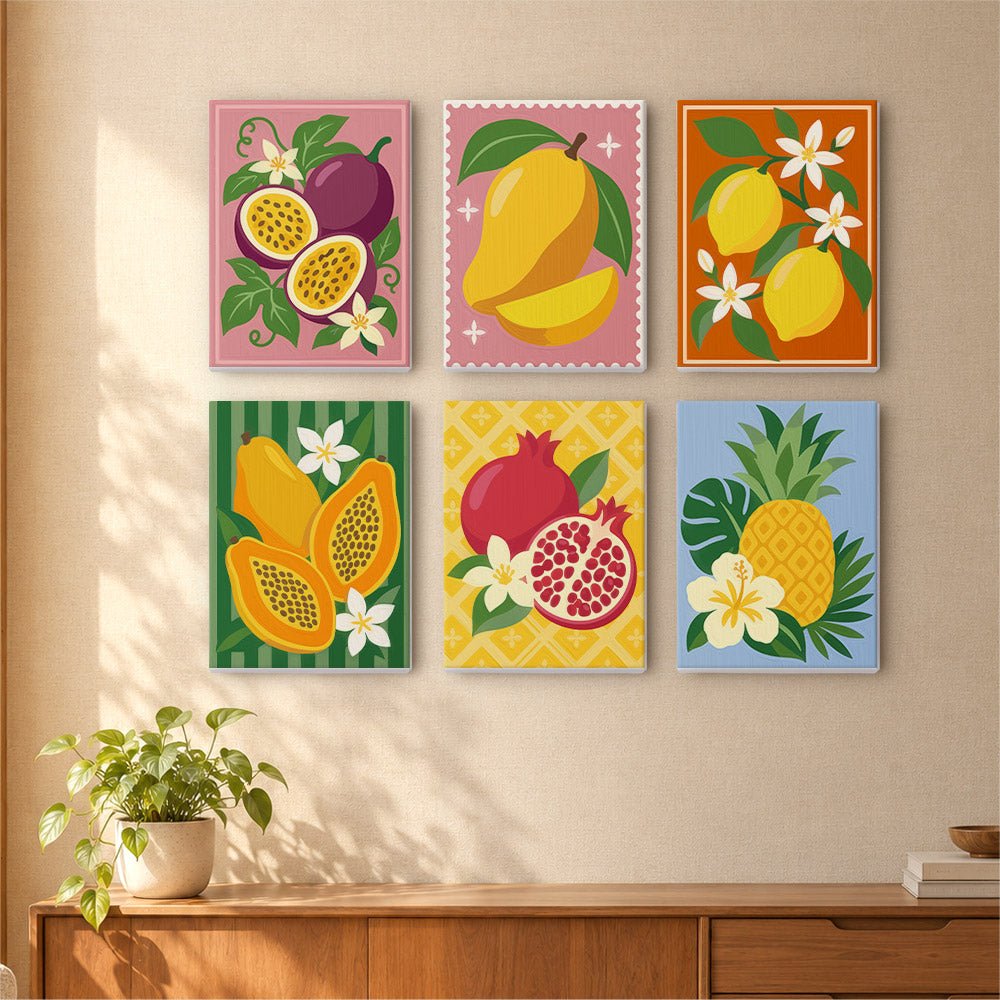 Tropical Fruit Stamps mini painting set