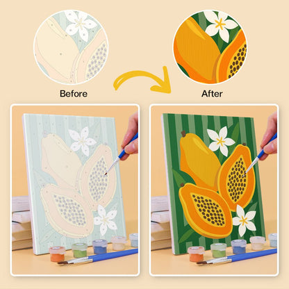 Before and after painting by numbers