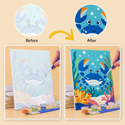 Before and after painting by numbers