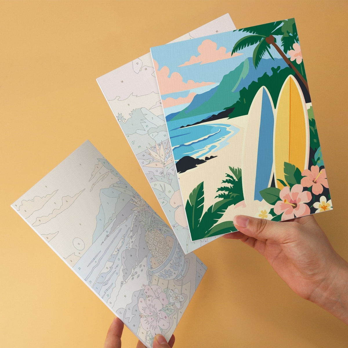 Tropical Shores – Set of 6 Mini Paintings - Judy Paint
