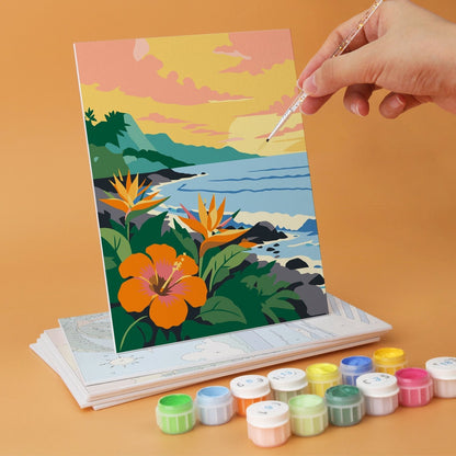Tropical Shores – Set of 6 Mini Paintings - Judy Paint