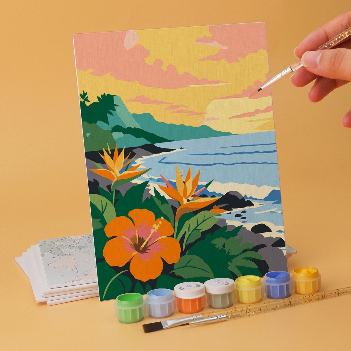 Tropical Shores – Set of 6 Mini Paintings - Judy Paint