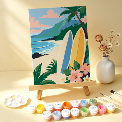 Tropical Shores – Set of 6 Mini Paintings - Judy Paint
