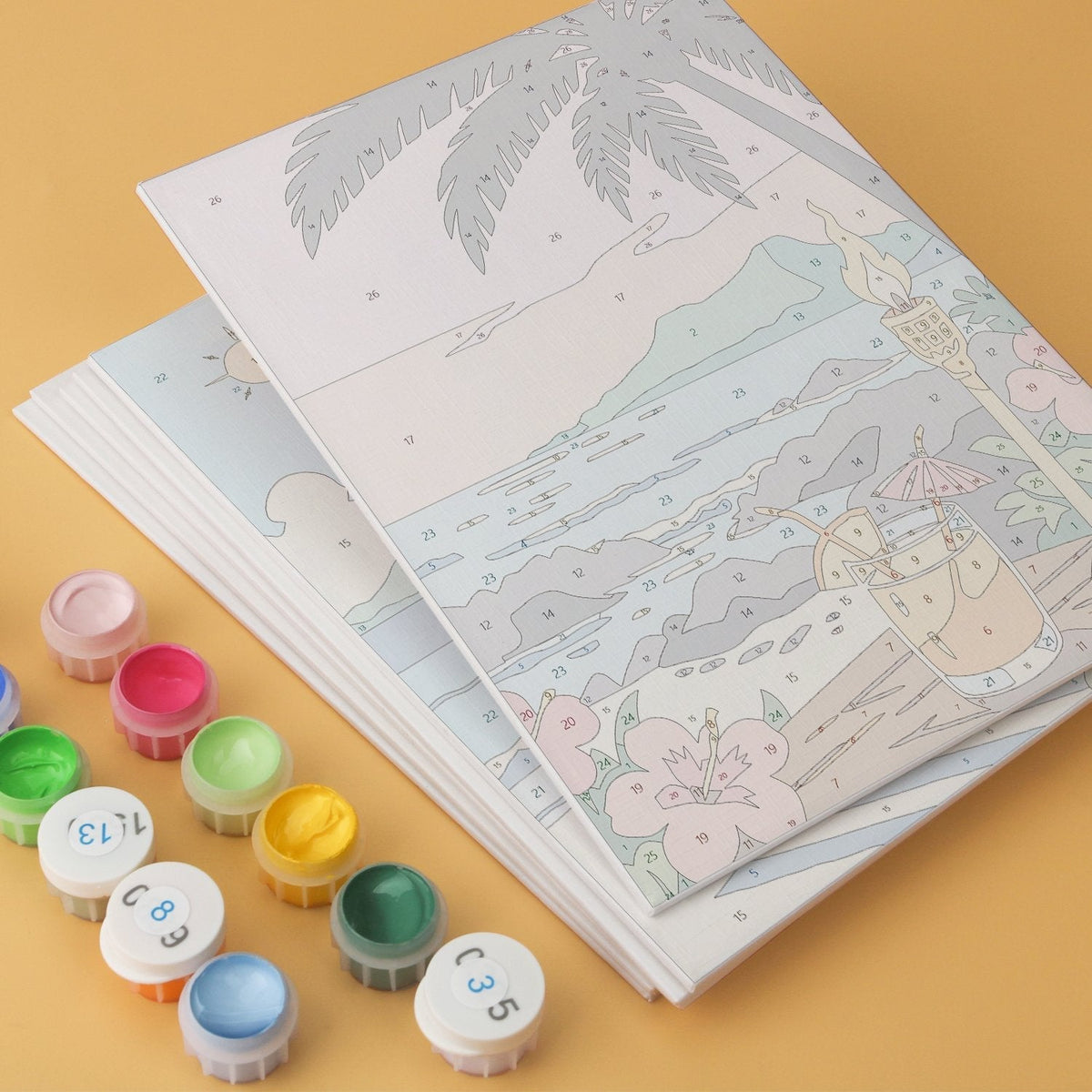Tropical Shores – Set of 6 Mini Paintings - Judy Paint