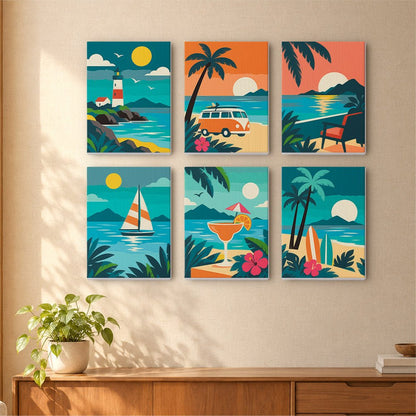 Tropical Sunset Cove mini painting set