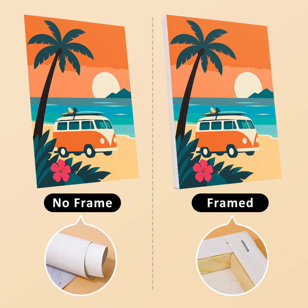 No frame vs. framed canvas
