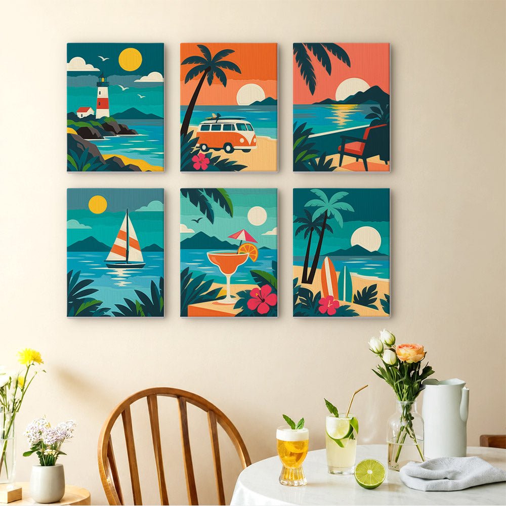 Tropical Sunset Cove mini painting set