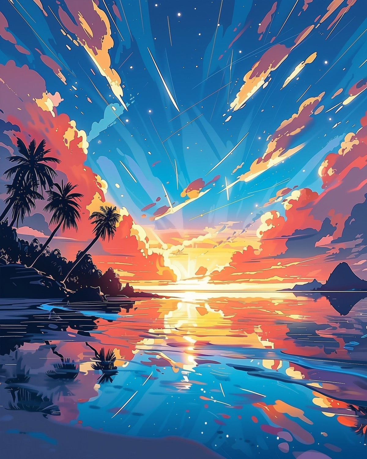 Tropical Sunset Reflection - Sea Landscape - Judy Paint