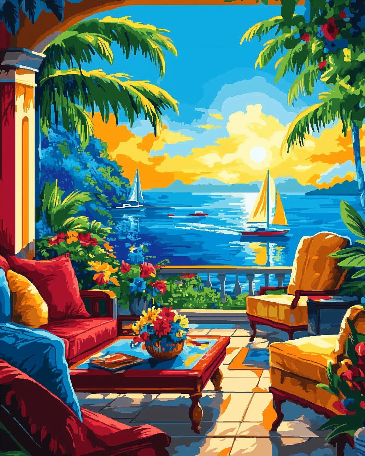 Tropical Sunset Serenity - Sea Landscape - Judy Paint