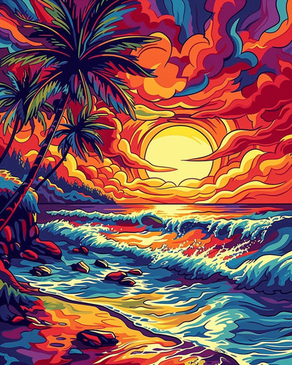 Tropical Sunset Serenity - Sea Landscape - Judy Paint