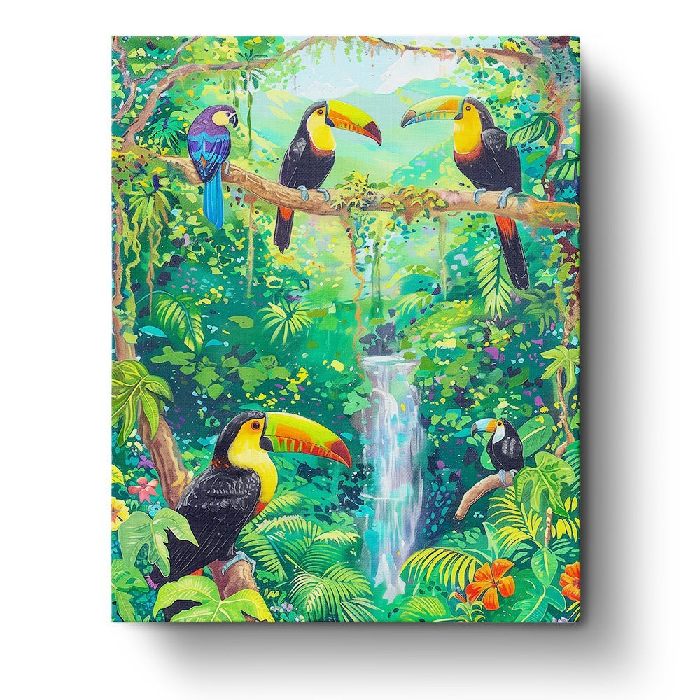 Tropical Toucans and Parrot - Judy Paint