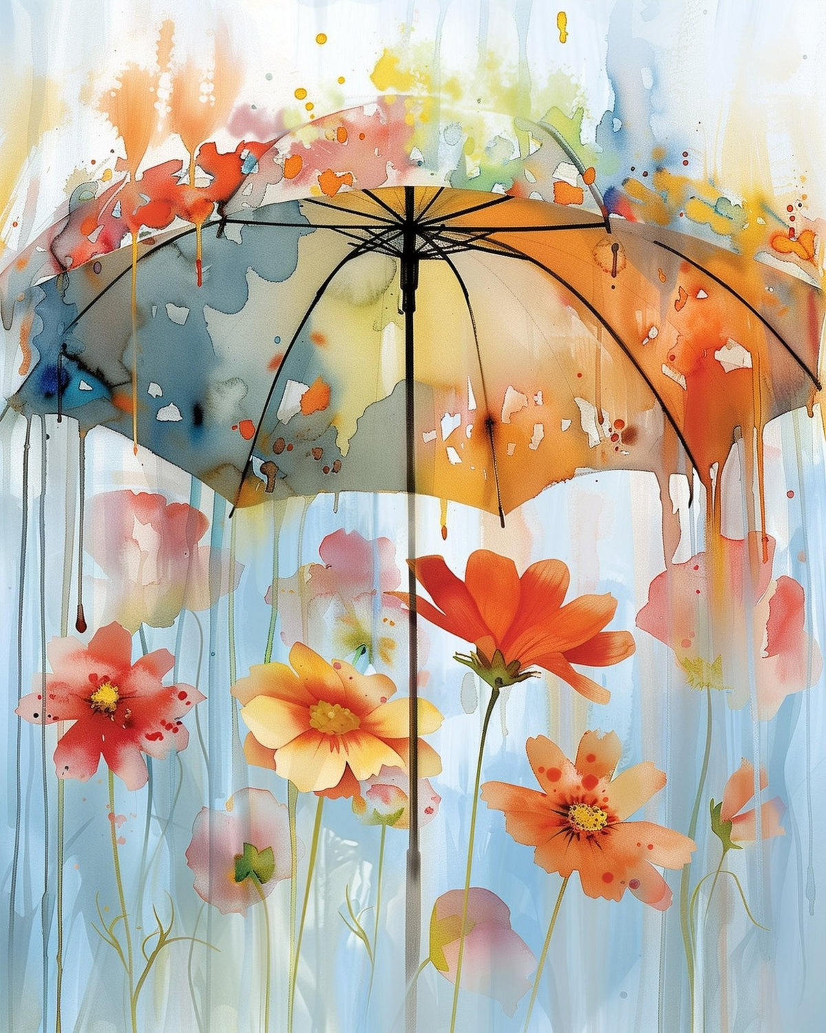 Umbrella Blossoms - Bohemian Vibes - Judy Paint