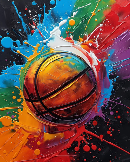 Vibrant Basketball Splash - USA - Judy Paint