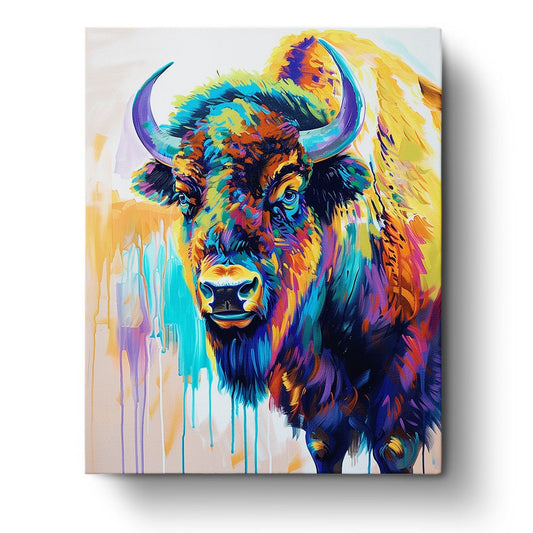 Vibrant Bison Portrait - USA - Judy Paint