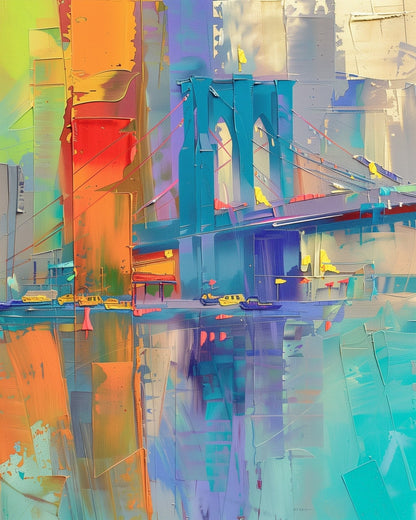 Vibrant Brooklyn Bridge - USA - Judy Paint