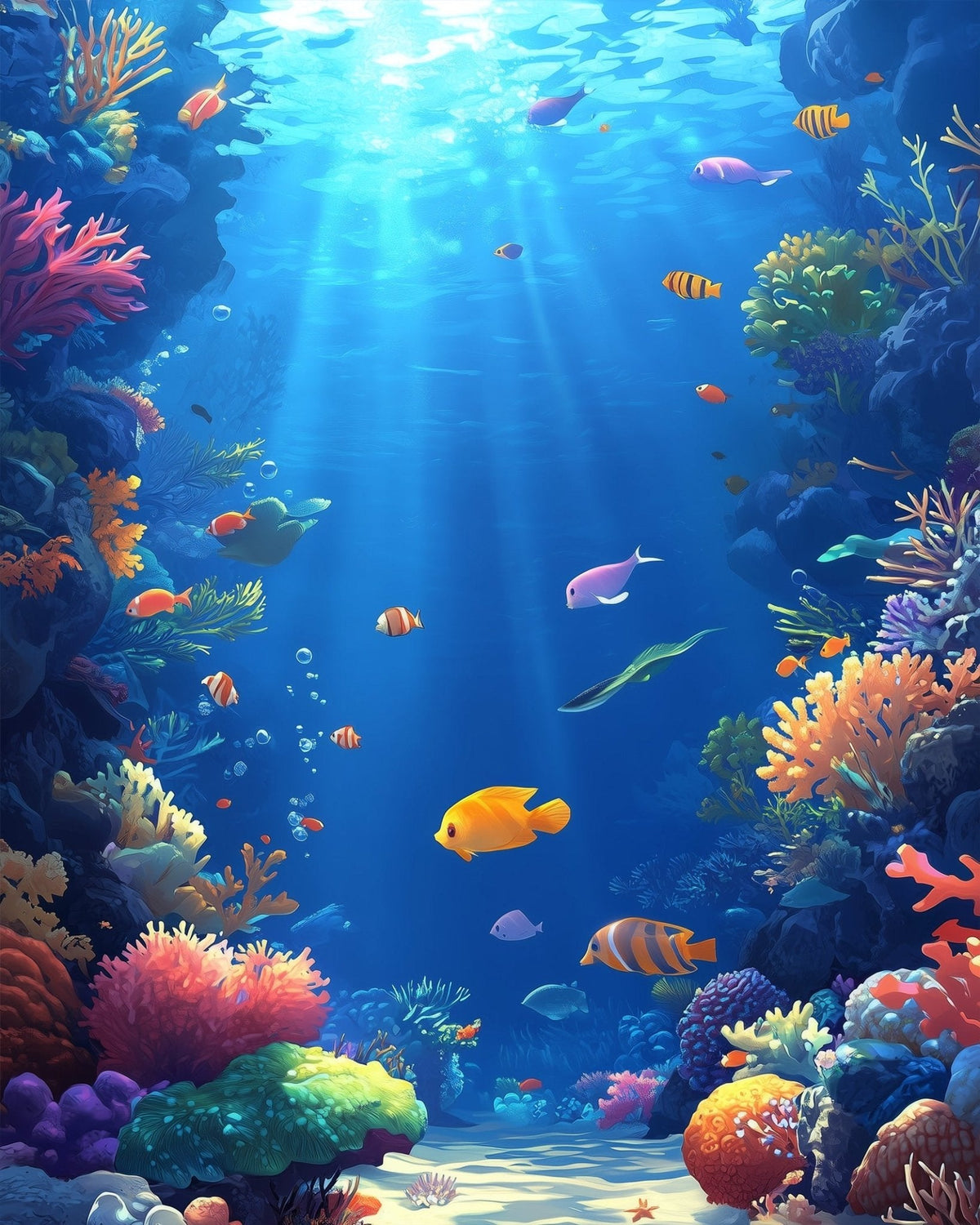 Vibrant Coral Reef - Sea Landscape - Judy Paint