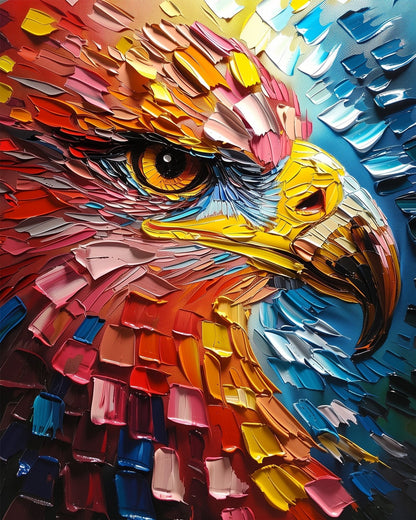 Vibrant Eagle in Flight - Abstract Animals - Judy Paint