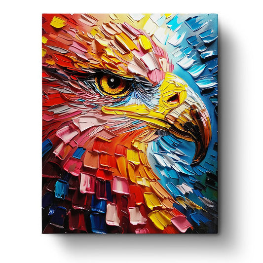 Vibrant Eagle in Flight - Abstract Animals - Judy Paint