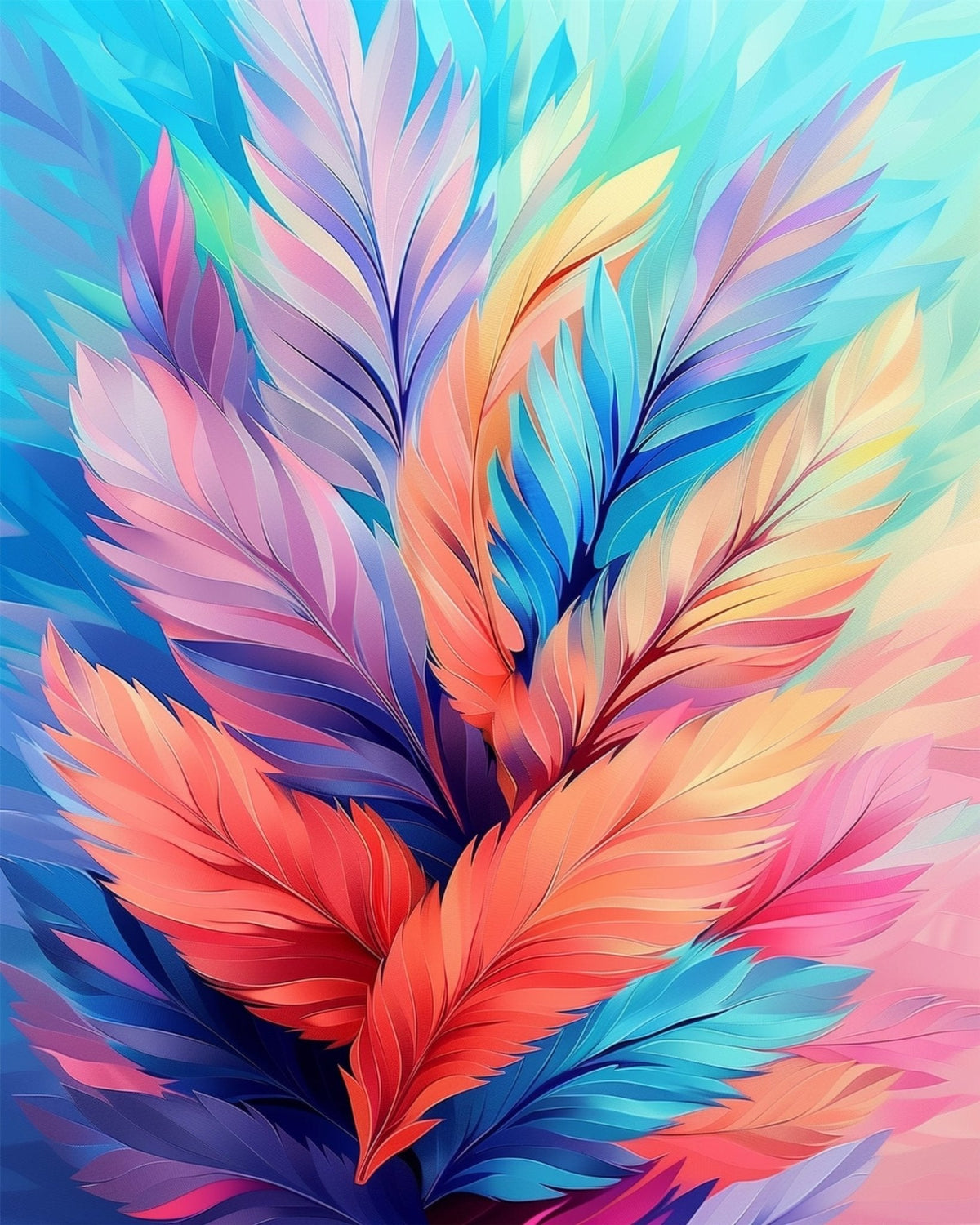 Vibrant Feather Fusion - Bohemian Vibes - Judy Paint