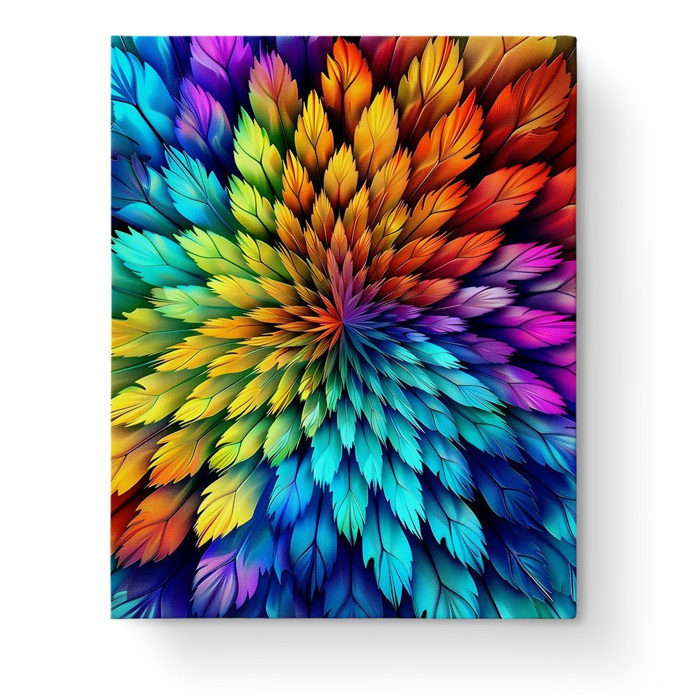 Vibrant Feathered Spiral - Mandalas - Judy Paint