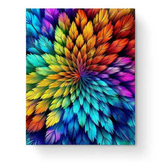 Vibrant Feathered Spiral - Mandalas - Judy Paint