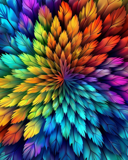 Vibrant Feathered Spiral - Mandalas - Judy Paint